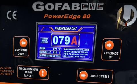 80Amps Plasma Cutter POWEREDGE80 LCD display, 220V Single Phase, 100% Duty Cycle at 80amps, CNC Table ready (GOFAB CNC or other brand)