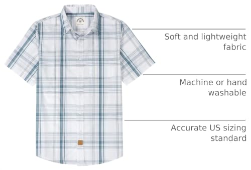 Image of Dubinik Mens Short Sleeve Button Down Shirts Soft Breathable Summer Vintage Regular Fit Lightweight Men's Casual Shirt