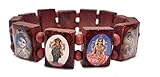 1 Yoga Bracelet Hindu God and Goddess Wooden Stretchy Bracelets - Fits Regular