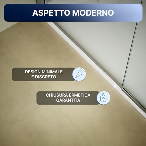 2Pz Guarnizione Box Doccia Sottoporta In Pvc Per Vetro 6Mm 7Mm 8Mm Design Italiano Facile Da Installare Packaging Ultraresistente (80Cm Lunghezza) - 6