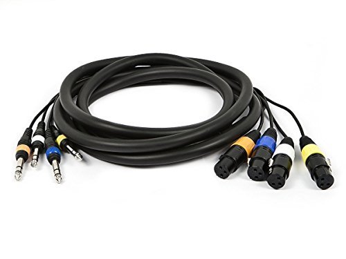 Monoprice 108761 10-Feet 4-Channel TRS Male-Inch XLR Female Snake Cable (2 Pack)