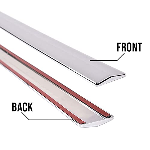 PIT66 Side Molding Trim, Compatible with 2019-2021 Chevy Silverado 1500 Crew Cab ONLY Body Side Molding Trim Chrome