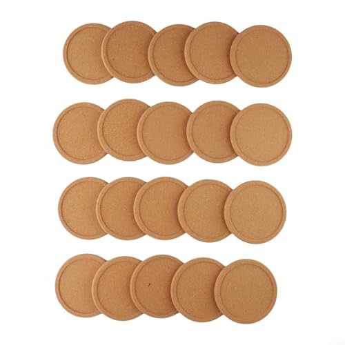 ZWEquipint Kork-Untersetzer-Set 10 cm Runde Holz-Trinkuntersetzer Rutschfest Hitzebeständig Für Kaffee Tee Wein Zuhause Büro Bar Möbelschutz (20 Stück)