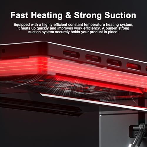 300W Universal Phone Screen Glass Heating Separator Tool, 160mm x 55mm, with Dual Suction Cups for Easy Repair and Safe Screen Removal, Perfect for DIY Fixes