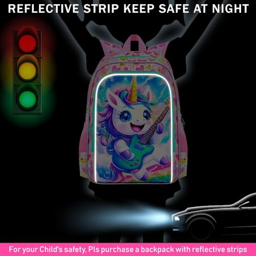 Image of 16 inch Unicorn Backpack, 3Pcs Girls School Bookbag Set with Lunch Box,Kids Backpacks for Elementary Preschool Kindergarten (Pink)