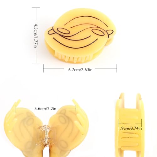 Hollow Powder Hair Clip Chef's Hair Clip Novelty Personalized Pasta Cute Noodle Hair Claw Acetate Personalized Hair Claw for Mother's Day Gift Holiday 1PC