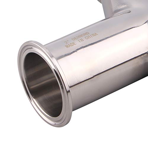 Image of DERNORD Tri Clamp Wye Clamp End True Y Type Cross Tee Tube Stainless Steel 304 Three Way Elbow 2 Inch Pipe OD