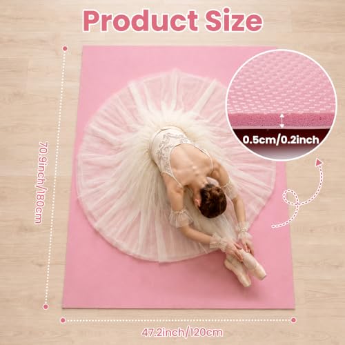 Portable Dance Floor, 4' x 6' Vinyl Dance Mat for Ballet Practice, Pink 5mm by BREENHILL - Used condition - Image 2