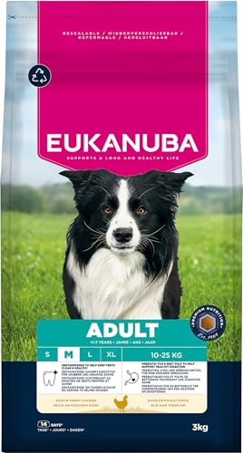 Eukanuba Mangime secco per cani con pollo fresco per razze di taglia media, mangime secco premium per cani adulti, 3 kg