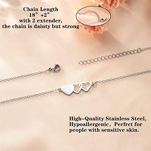 Image of Sunflower Jewellery Friendship Necklace for 3 4 Stainless Steel Heart-Shaped Necklace /Bracelet Three Hearts Composed of Friendship Necklace /Bracelet, Gifts for Friends