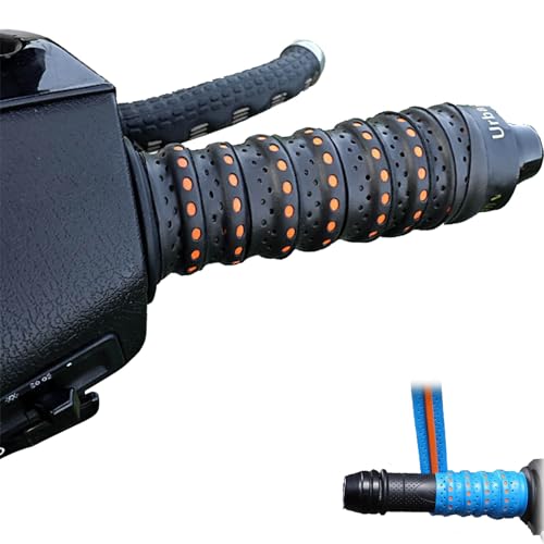 Rutschfestes, weiches Silikon-Griffband für Motorradlenker, 1,1 m, umlaufende Dirtbike-Griffe mit Belüftungslöchern und stoßdämpfend für Fahrrad, Motorrad, Angelrute (Schwarz)