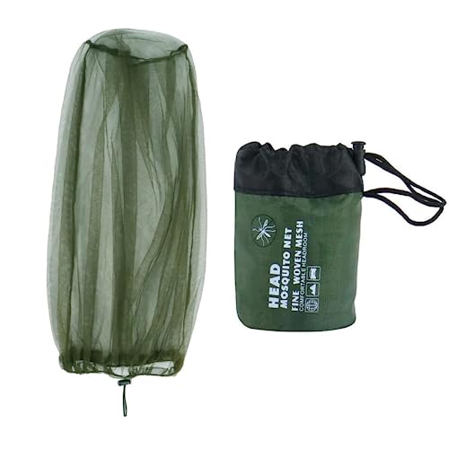Ziyofinn Midge Head Net with Storage Bag Face Net Mesh Nylon Mosquito Head Net for Outdoor Hiking...