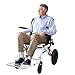 White Streak Portable Folding Transport Wheelchair, Ultra-Light Wheelchair (Only 14lbs) for Adults and Seniors with Telescopic Handle & 12 Inches Rear Wheels, 20 Inches White M