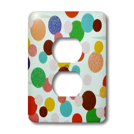 Cercles à paillettes colorés remplacez vos plaques d'interrupteur jaunies avec 3dRose lsp_155466_6