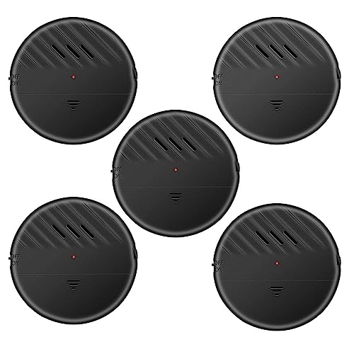 EverNary Window Vibration Alarm,5Pack-125dB Loud Ultra-Slim Anti-Theft Alarm for Door and Window Glass Break Sensor Alert with Adjustable Sensitivity (5, Black)