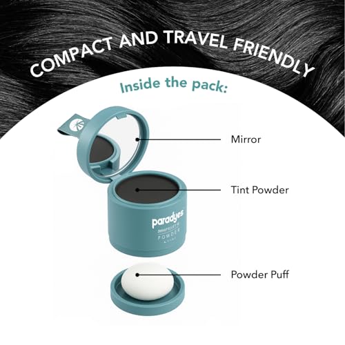 Image of Paradyes Cover Up Powder Natural Black Instant Root Tint | Covers Grey Roots & Bald Spots Instantly for Women & Men | Long-Lasting | Matte Finish | Easy Application | 4gm