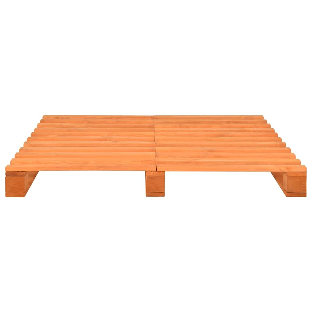 Massivholz Kiefernholz Palettenbett klassisch Braun 140x200 cm