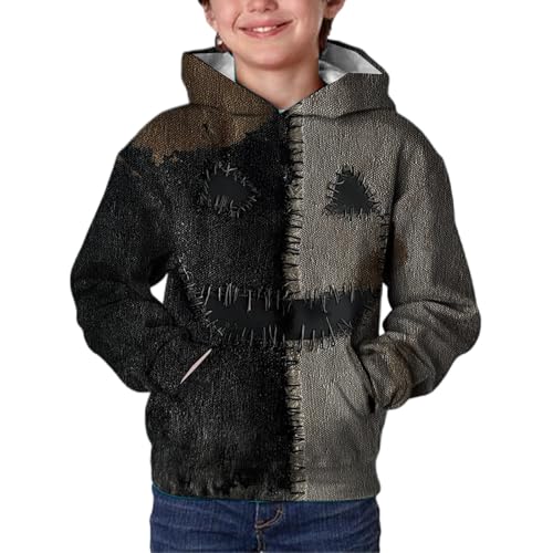 Generisch Sudadera para niños con estampado divertido y bolsillos, bonita sudadera ligera con protección contra el cuello, sudadera con capucha cómoda y suave, ligera y elegante, chaqueta para