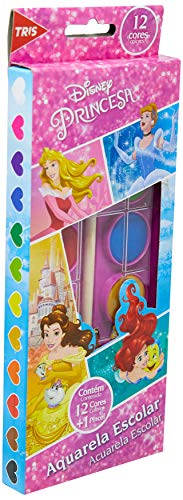 Aquarela Princesas, Disney, 7897476686370, Multicor, pacote de 12