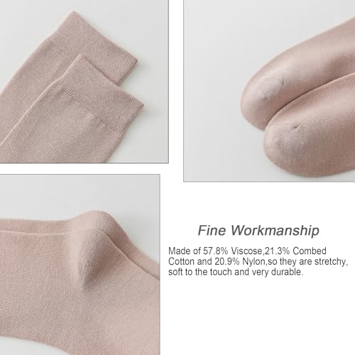 Womens Cotton Crew Socks Soft Dress Socks Bootie Sock for Business Trouser Casual,Non-Binding4