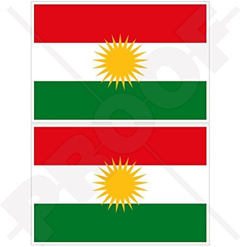 Stickersworld Kurdistan Flag, Kurd Alaya Rengîn Kurdish 3" (75Mm) Vinyl Bumper Stickers, Decals X2