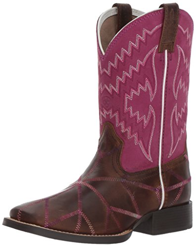 Kids' Twisted Tycoon Western Boot, Distressed Brown, 4 M US Big Kid