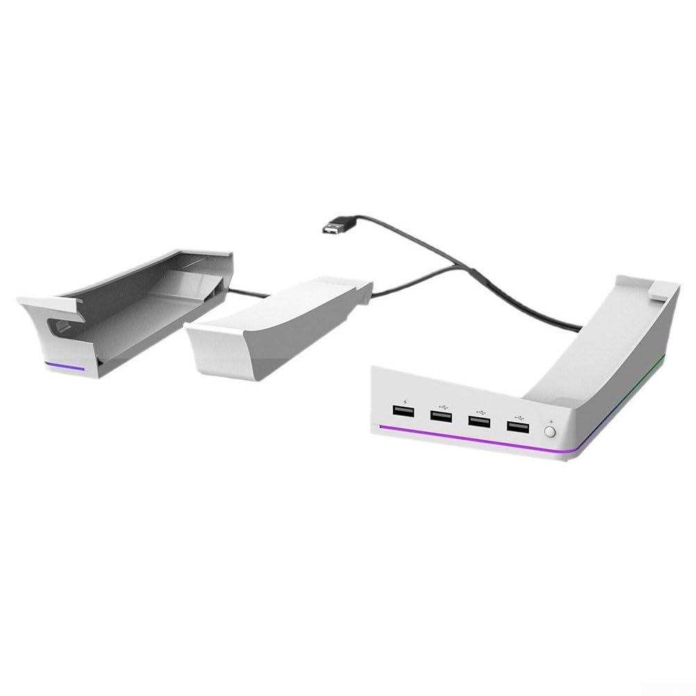 Socle horizontal PS5 Slim RVB à 14 modes lumineux et 4 ports USB intégrés