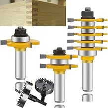TAIWAIN 1/2 Inch Shank Router Bit Set 3 PCS , Raised Panel Cabinet Door Drawer Cutter Set, Carbide Wood Milling Tool, Router Raised Molding Woodworking Cutter ToolF-1/4 SG