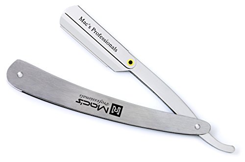 MACS PROFESSIONAL Barber Straight Edge Razor With 100 Derby Blades -Salon Quality-Smooth Shave-Easy Blade Replacement Mechanism- Men's Manual Shaver-Perfect for Pro Barbers and Personal Use-Macs-043B1