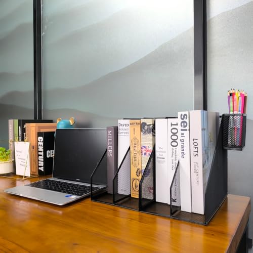 Rhonzhao 2 Set Desk Organizers, Metal Desk Magazine File Holder And 1 Pen Holder thumb #6