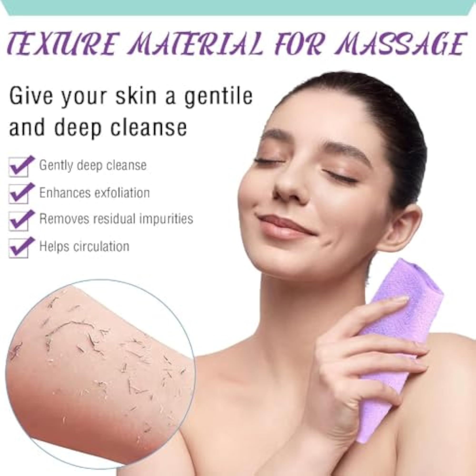 Stretchable Exfoliating Back Scrubber with Handle, Gift for Her