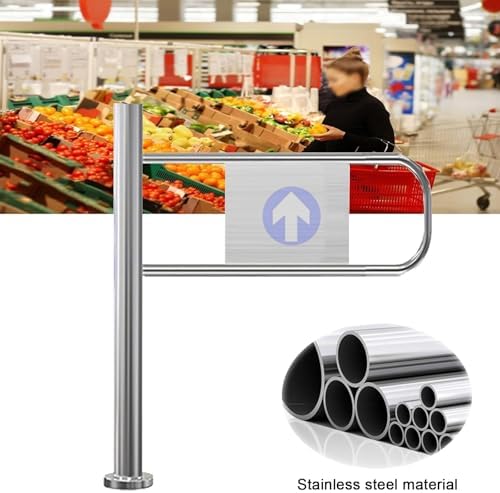Automatic Swing Gate for Supermarkets - Stainless Steel One-Way Pedestrian Door with Direction Indication & Auto Shutdown - 220cm Wide Secure Access Solution