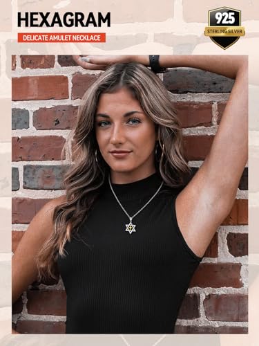 FaithHeart 925 Sterling Silver Necklace for Women, Celtic Knot/Star of David/Opal Pendant Necklaces with Rolo Chain Dainty Amulet Jewelry Gifts for Women4