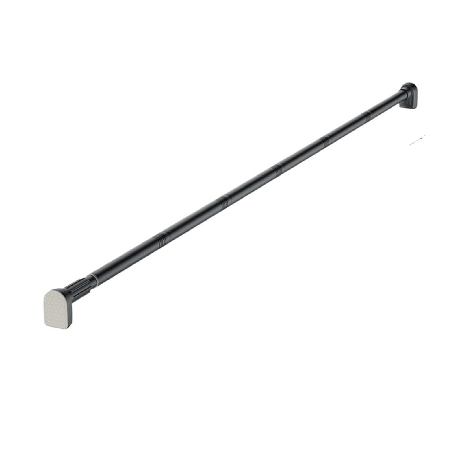 Adjustable Stainless Steel Shower Curtain Rod Clothes Drying Rack Telescopic Pole for Laundry Room Bathroom for Wardrobe and Cloakroom(Black220-235CM)