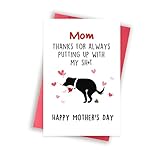 Happy Dog Mom Gifts for Women, Rude Mothers Day Card for Dog Mom, First Pet Mother’s Day Card for Her, Hilarious Mother’s Day Card Gift from Dog