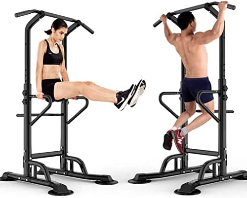 SogesPower Power Tower Pull Up&Dip Station Height Adjustable Strength Training SPPS-BB002
