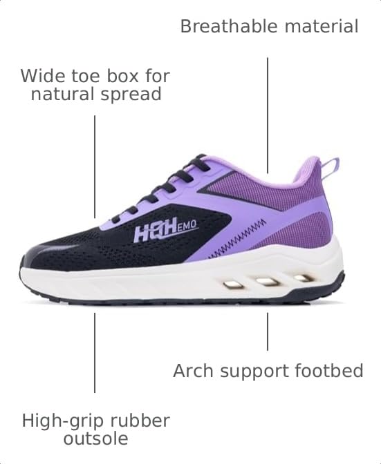 Image of Women Wide-Toe Box Walking Athletic Sneakers Zero Drop Tennis Shoes Wide Width Running Jogging for Gym Outdoor Sport