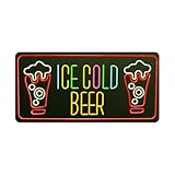 LED Sign, 35.5' x 17.7', RGB, Bright Neon, Energy-Efficient, Safe, Durable - Open, Open 24x7, Cigarettes and Cigar, CBD, Deli, VAPE, Kratom, Pizza, Liquor, Beer Cave, Beer & Wine. Lottery, Hookah, Delta 8, Check Cashing, ATM (Multicolor, ICE COLD BEER)