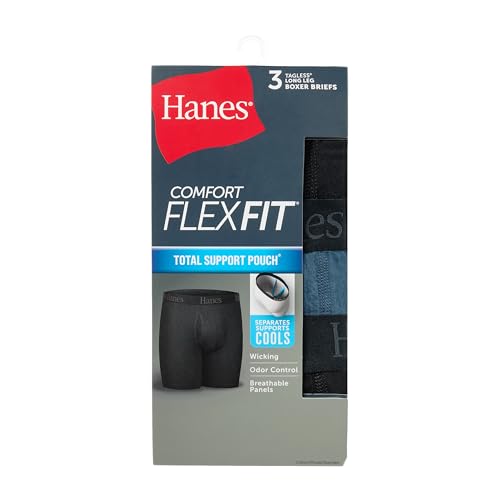 Image of Hanes Men's Total Support Pouch Men's Boxer Brief Underwear, Anti-chafing, Moisture-wicking Odor Control, 3-pack