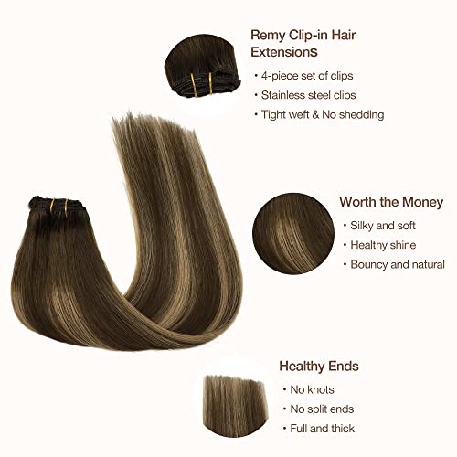 image for GOO GOO Clip in Hair Extensions Real Human Hair, Remy Human Hair Exten