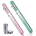 FITA Medical Pen Lights for Nurses Doctors, 2 Pack Reusable Penlight LED Tactical Flashlight White Light with Pupil Gauge and Ruler, Replaceable Batteries, Pale Pink+Teal Green