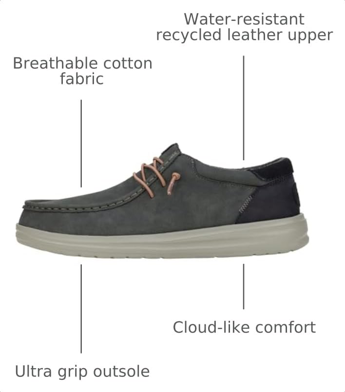 Image of HEYDUDE Men's Paul | Men's Shoes | Men's Lace Up Loafers | Comfortable & Light-Weight