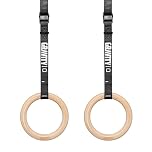 GRAVITY FITNESS Wooden Gymnastic Rings with Adjustable Straps with Buckle – Premium Calisthenic Olympic Rings for Gymnastics, & Full Body Fitness for Home and Gym Workouts