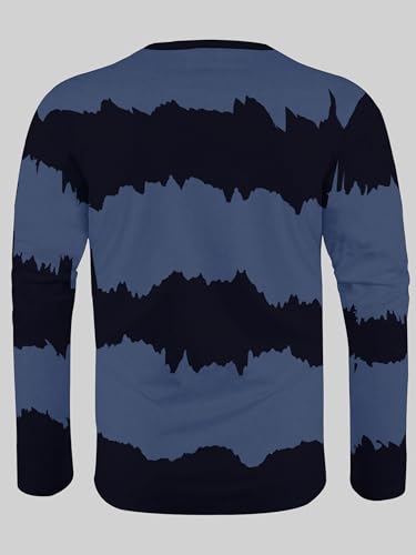 Image of Noble Monk Men Full Sleeve Round Neck T-Shirt | Tie & Dye Pattern |Regular fit Tshirt for Men