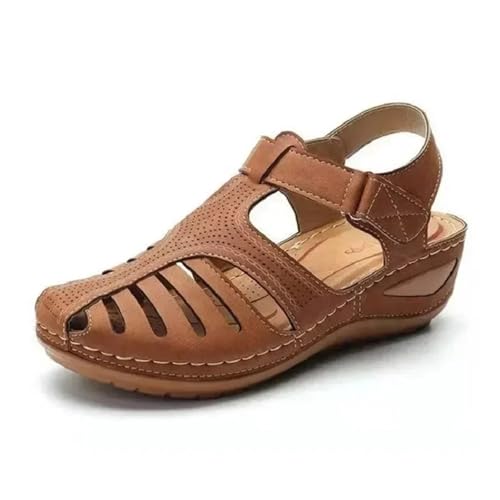 High heeled sandals Women's wedge-shaped sandals, corrective open toe sandals, retro anti slip women's platform, retro shoes4