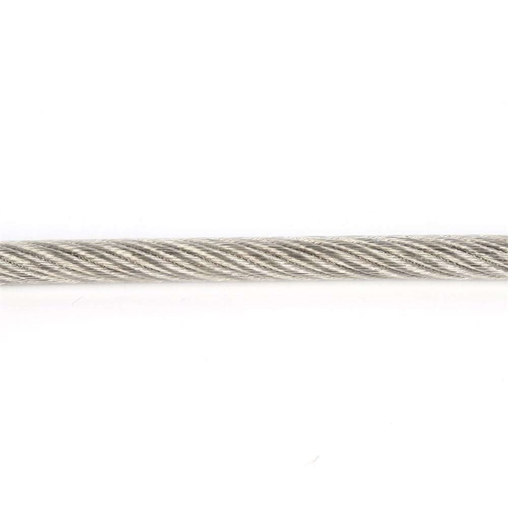 Cable Acero Cuerda de alambre Flexible recubierta PVC acero 5/10 metros, Cable suave, tendedero inoxidable transparente, diámetro 0,8/1/1, 5/2/2, 5/3/4mm(10M,6mm after coating)