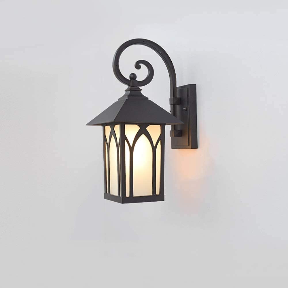 Lanterne antirouille E27 étanche avec applique murale en peinture givrée extérieure