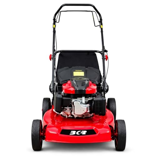 Image of BKR Petrol Lawn Mower | 20 inch Rotary with 196cc 7HP Engine | Manual Push | 75L Grass Collector | 8-Level Height Adjustment | Circular Blade | Foldable Design | 6-Month Manufacturer Warranty