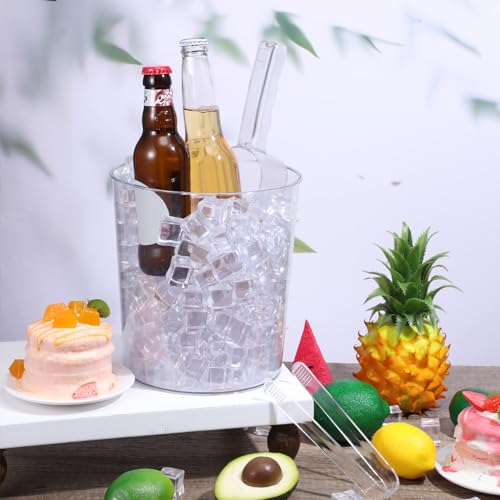 image for Norme 18 Pcs Plastic Ice Bucket for Parties 5L Clear Wine Bottle Chill