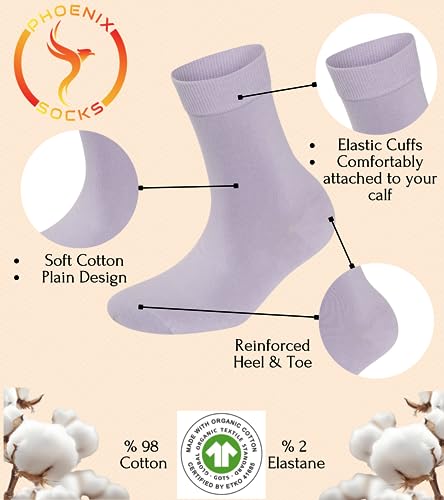 Image of Women's 3 Pairs Cotton Crew Midcalf Socks, Soft & Comfortable Dress Hosiery in Pastel Colors (36 /40)